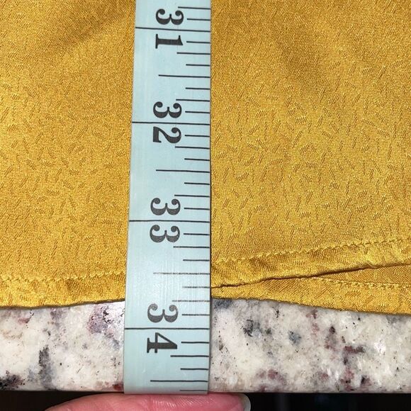 MINKPINK Womens V-Neck Bell Sleeve Tie Wrap Front Mini Dress Marigold Small NWT - Picture 8 of 8